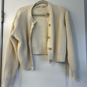 Levi’s white button up cardigan